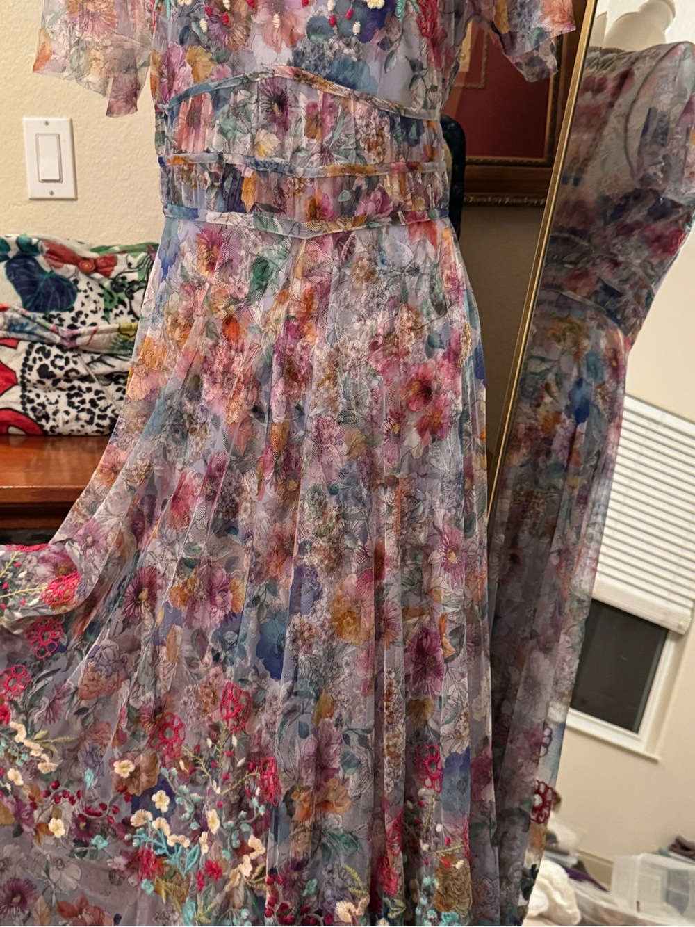 NWT Johnny Was Mazzy Ruched Flora Maxi Dress M - Picture 5 of 16